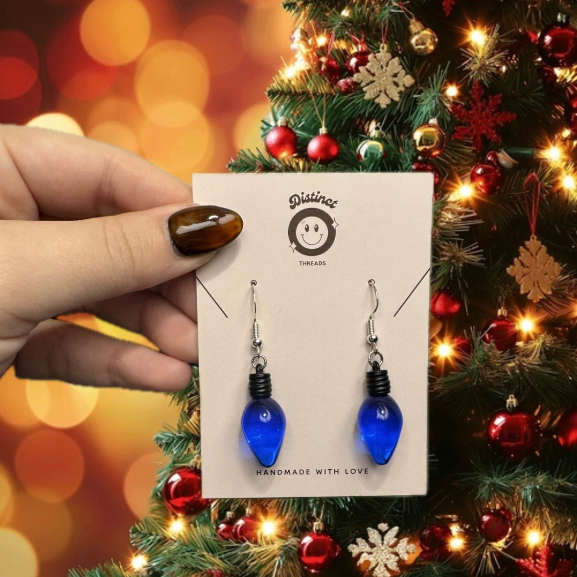 Christmas Lights Dangly Earrings