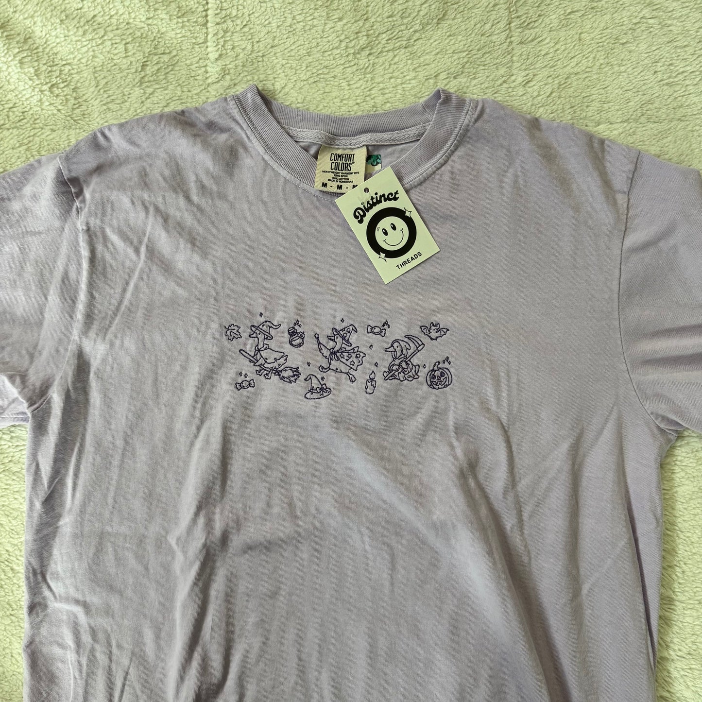 Halloween Geese Ready To Ship Embroidered Comfort Colors Tee - Size Medium