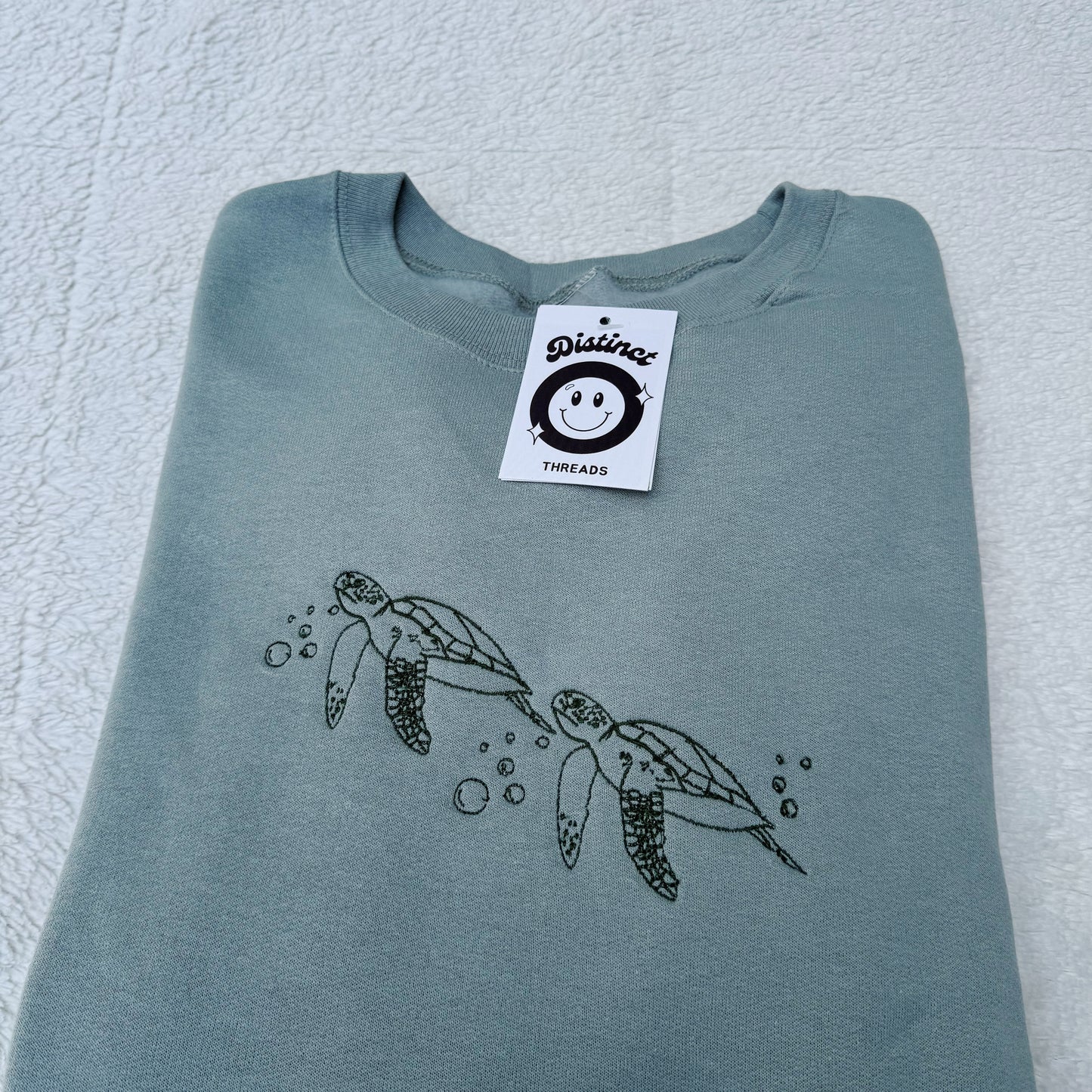 Sea Turtles Embroidered Crewneck Sweatshirt