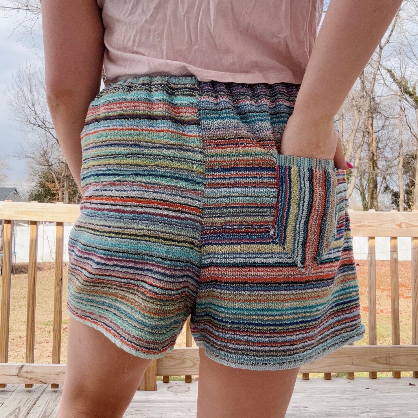 High-Rise Towel Shorts - Size S-L