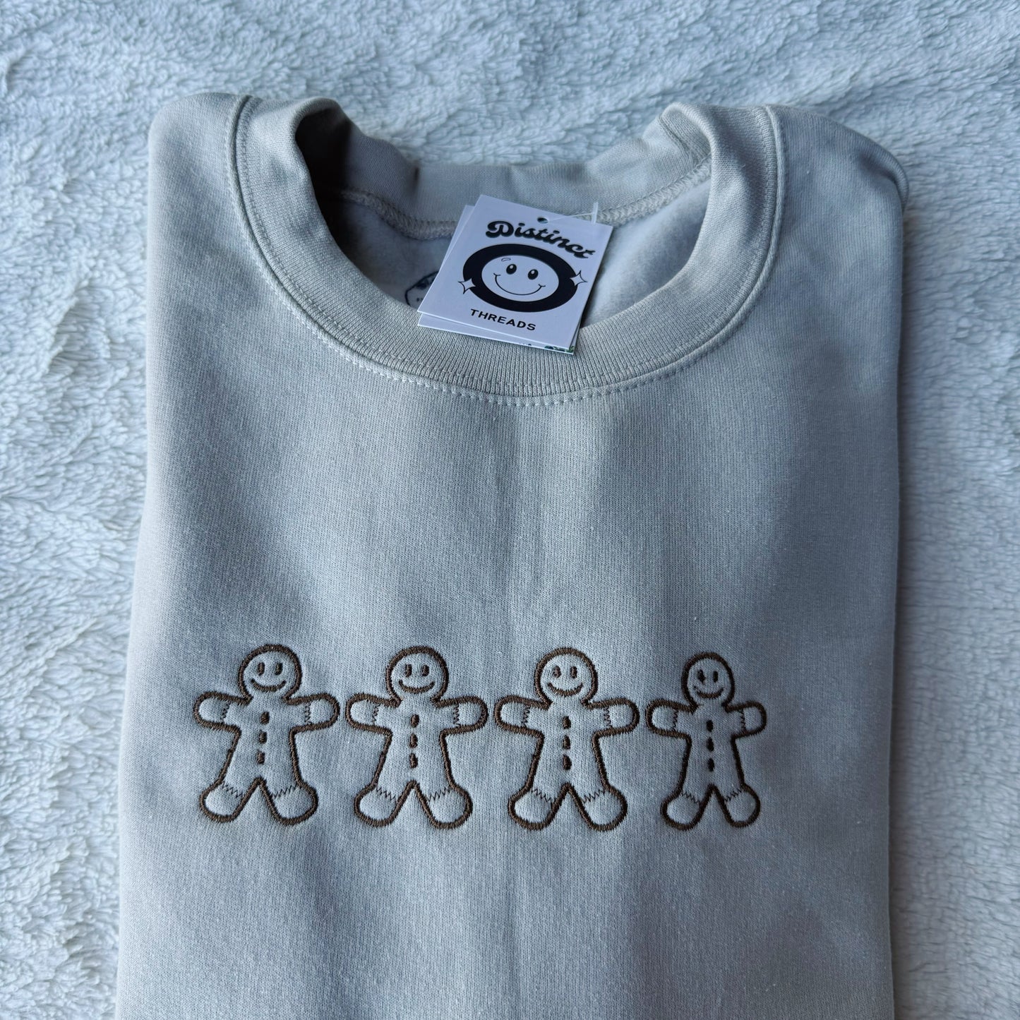 Gingerbread Men Christmas Embroidered Crewneck Sweatshirt