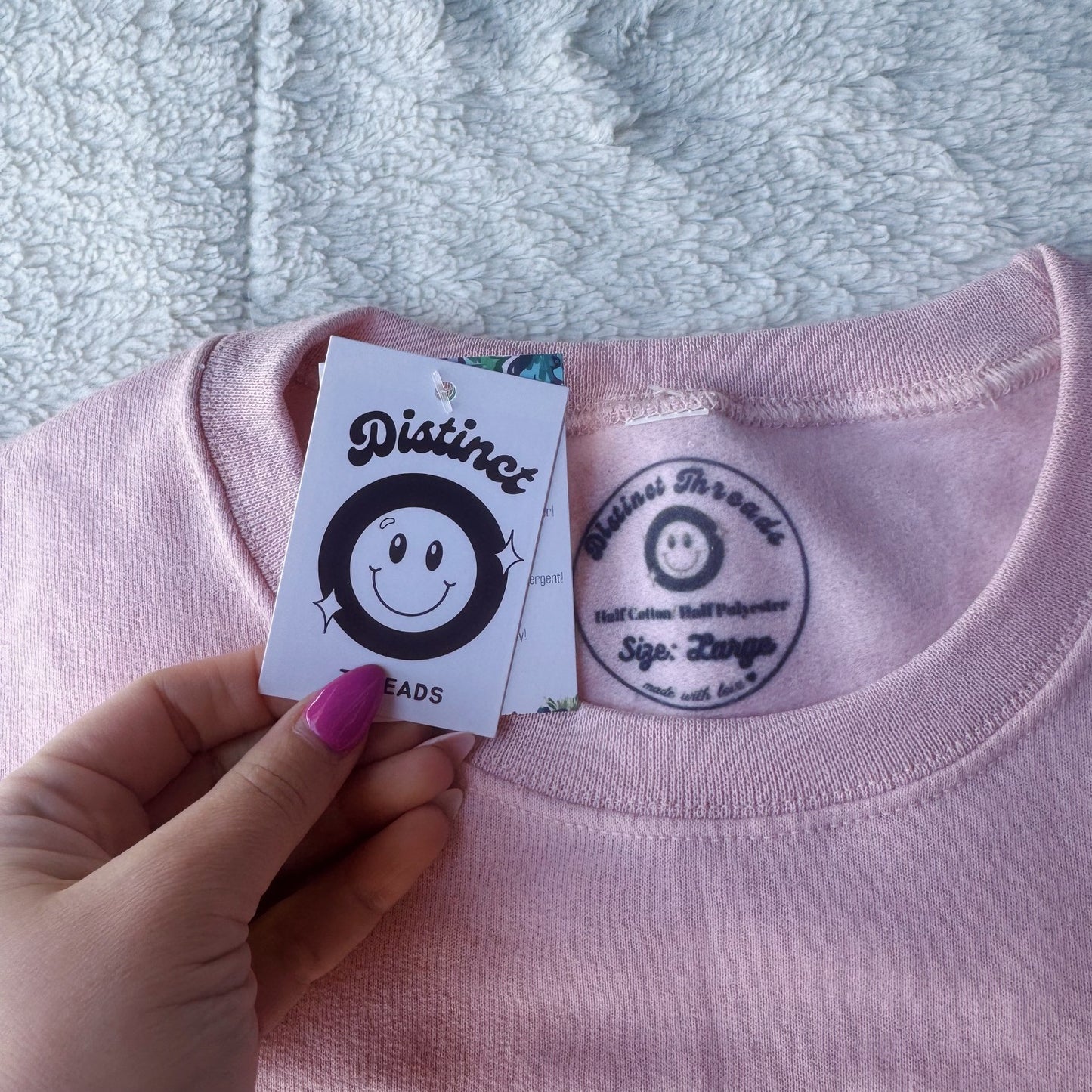 Cherry Berry Bows Ready To Ship Embroidered Crew - Size Large