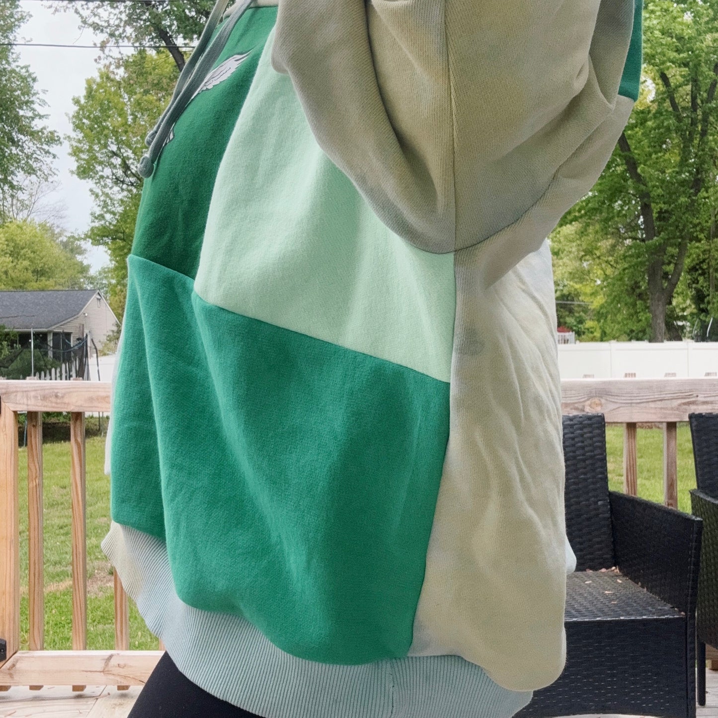 Birds Blast Patchwork Hoodie - Size S-2XL