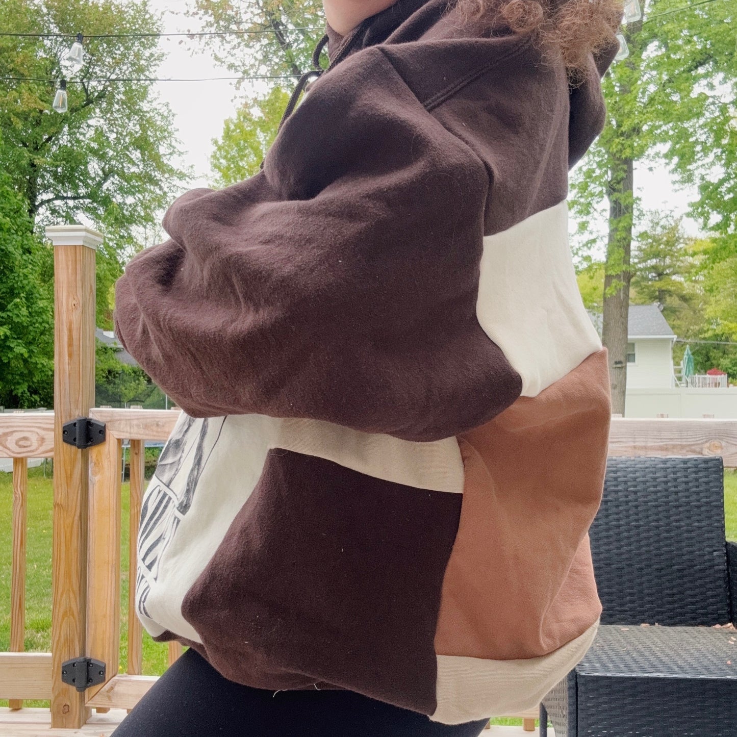 Eras Neutral Patchwork Hoodie - Size S-2XL