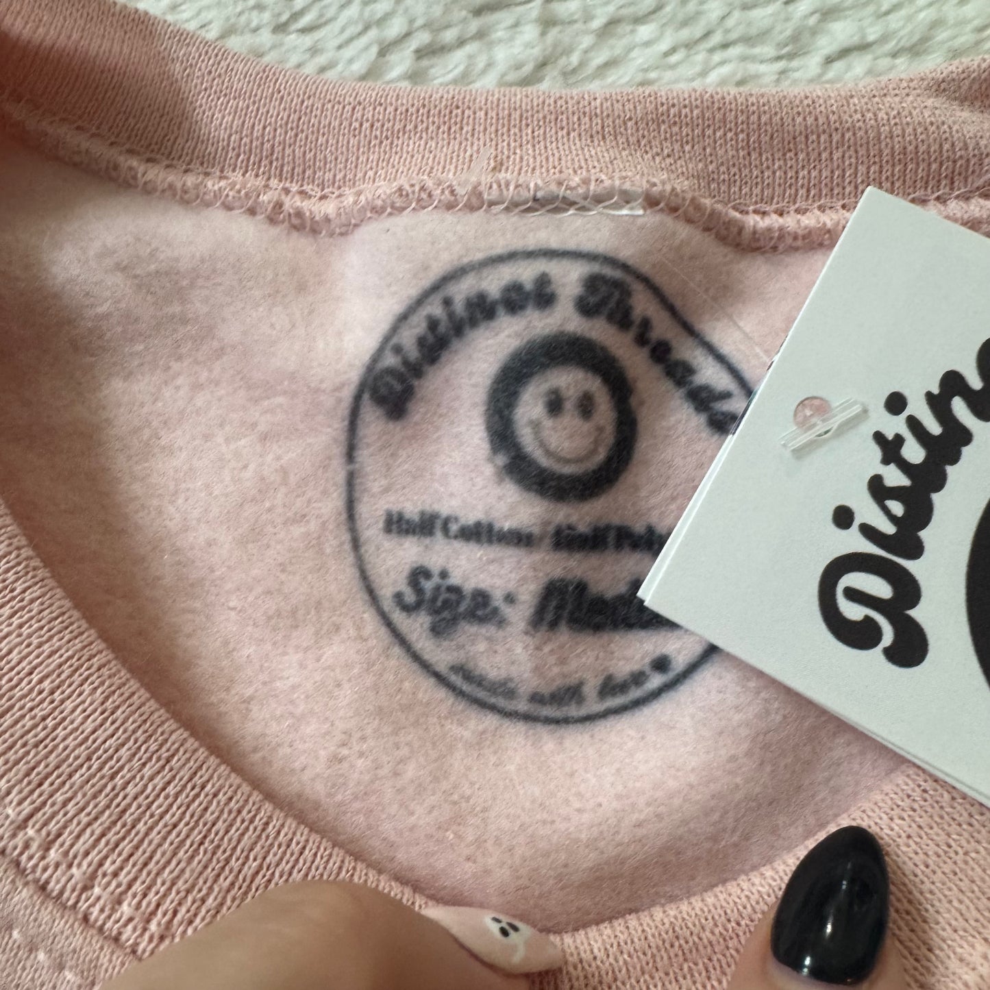 Ghost Holding Pumpkin Ready To Ship Embroidered Crew - Size Medium