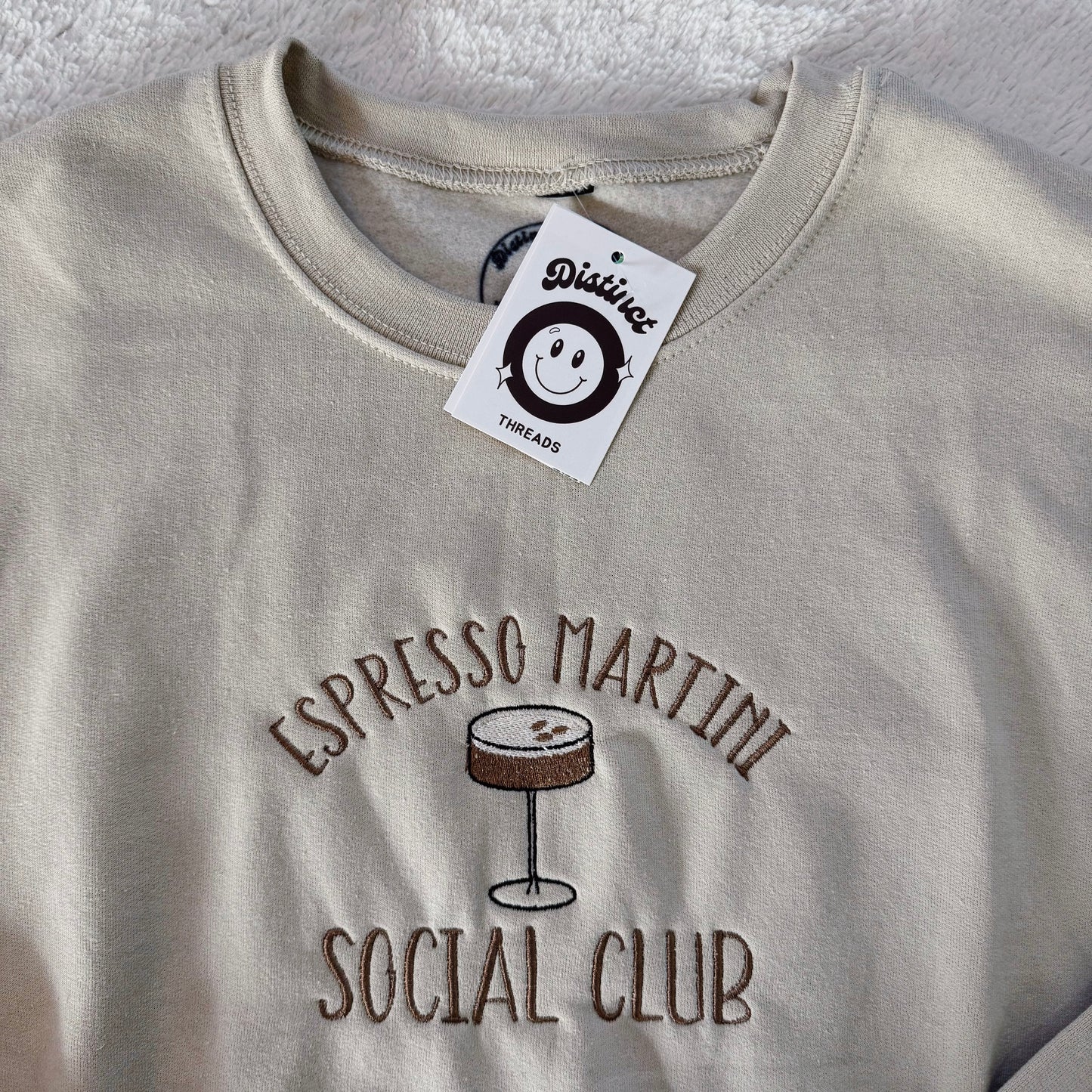 Espresso Martini Social Club Ready To Ship Embroidered Crew - Size Medium