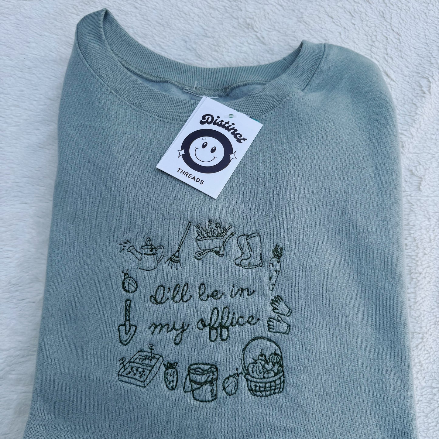I'll Be In My Office (Garden) Embroidered Crewneck Sweatshirt
