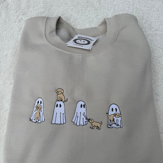 Ghosts & Pups Embroidered Crewneck Sweatshirt