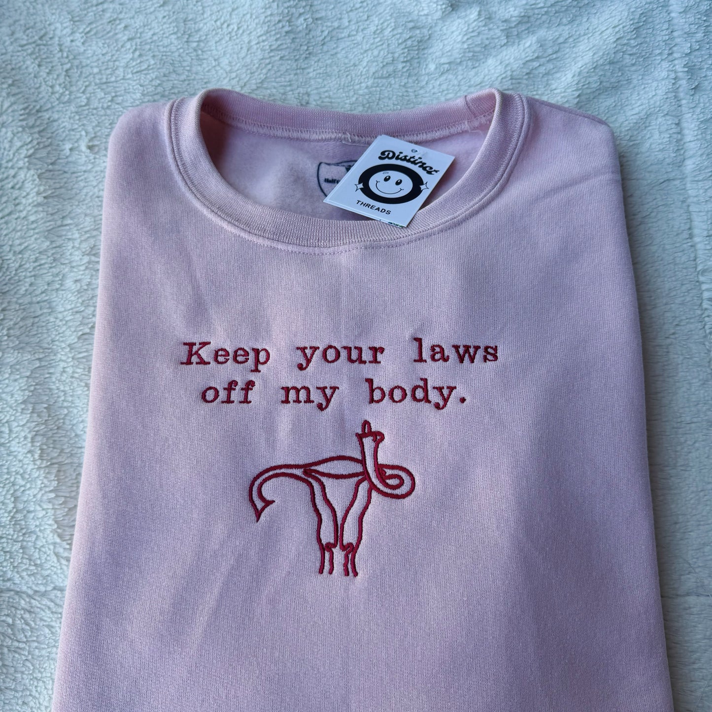 Keep Your Laws Off My Body Embroidered Crewneck Sweatshirt