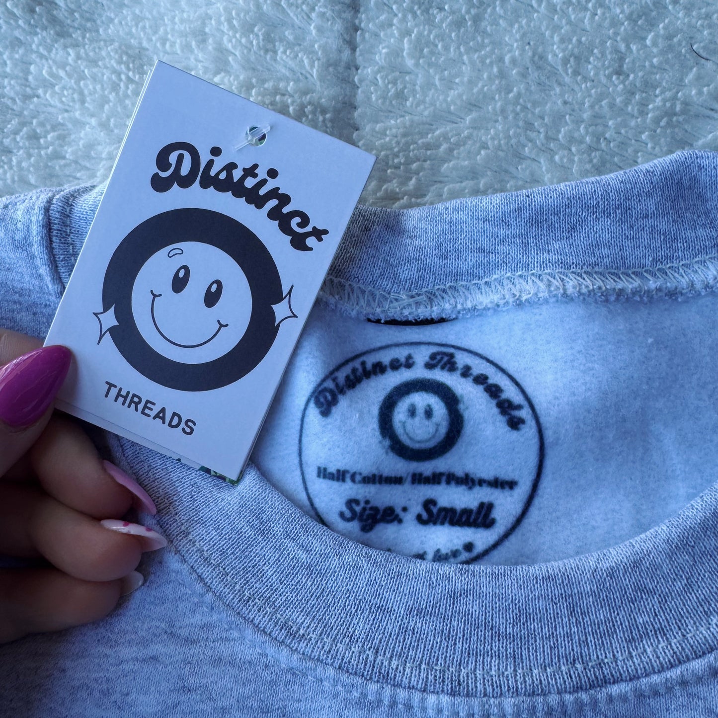 Floral Bow Ready To Ship Embroidered Crew - Size Small