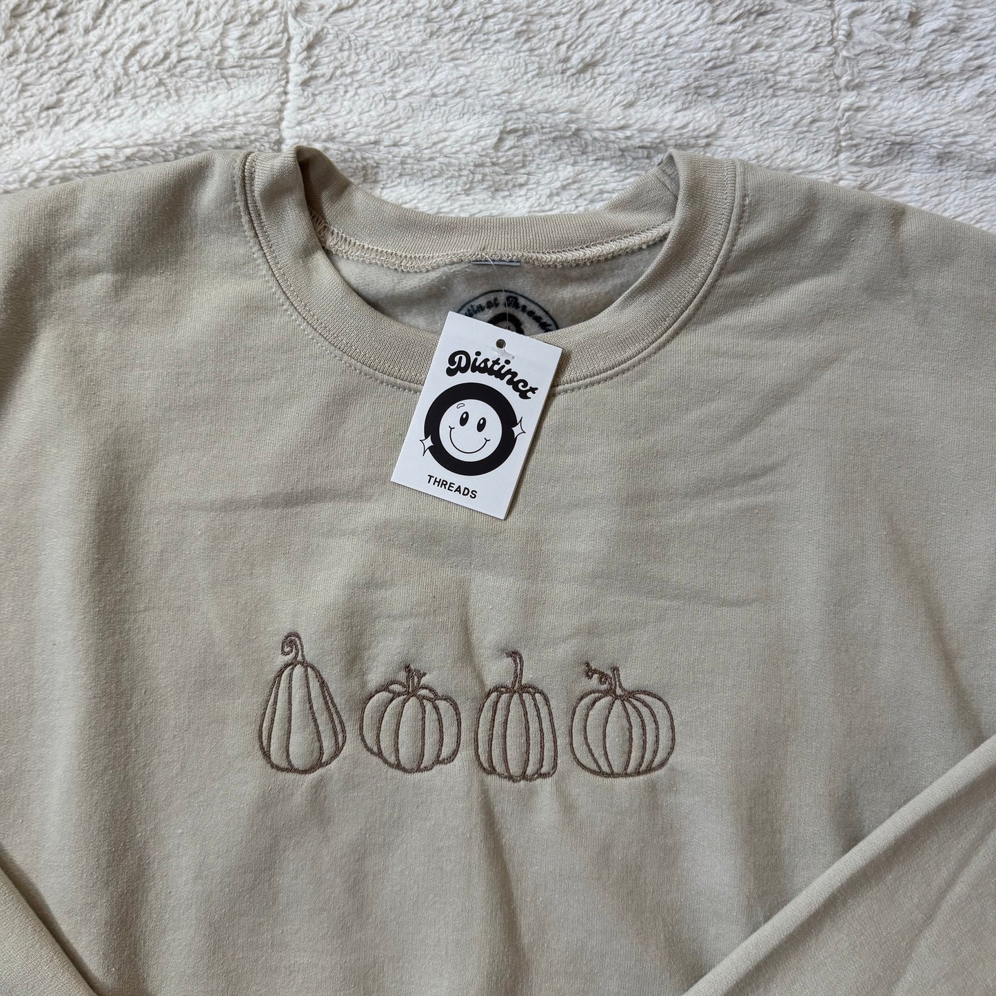 Row of Pumpkins Ready To Ship Embroidered Crew - Size XL