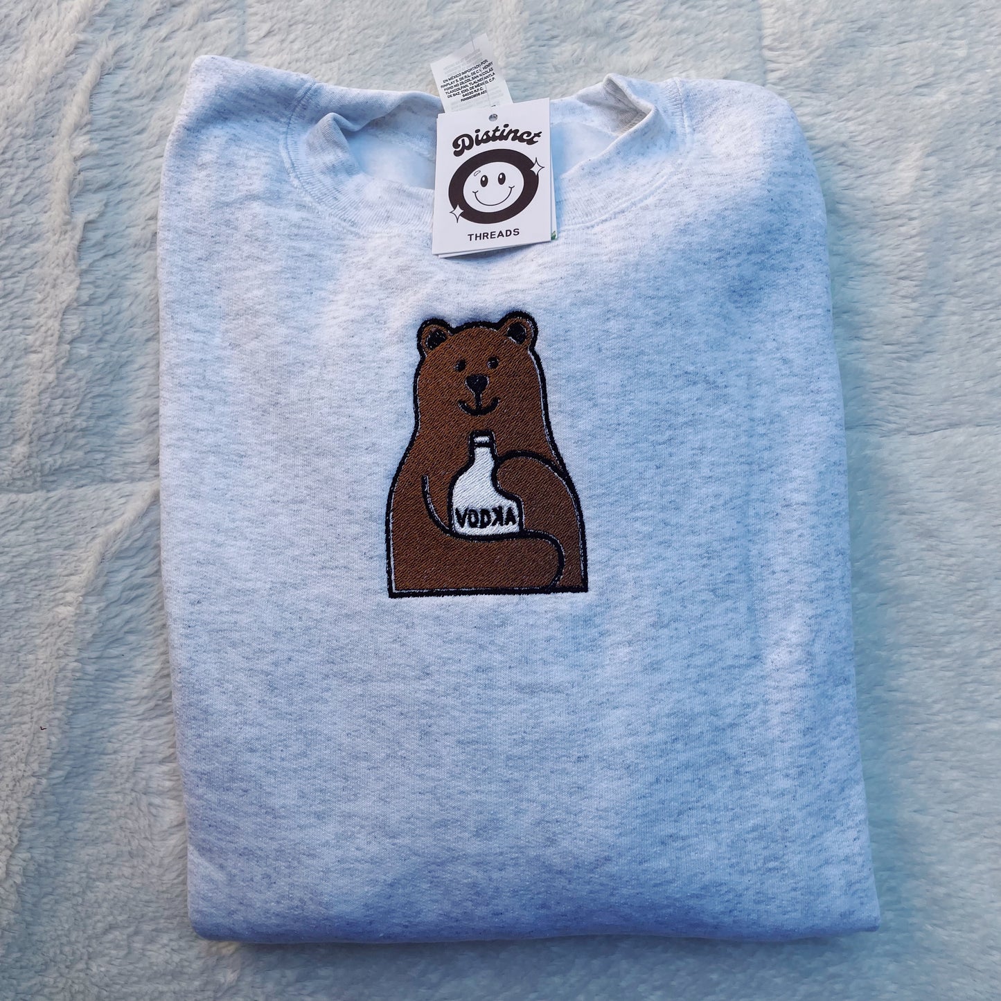 Bear With Vodka Embroidered Crewneck Sweatshirt