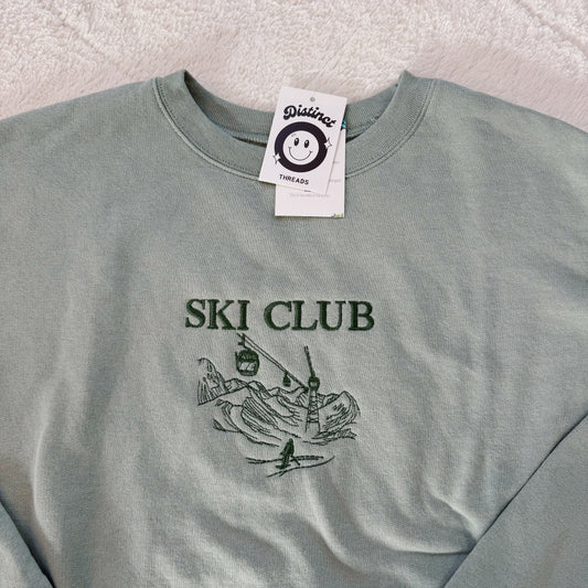 Ski Club Ready To Ship Embroidered Crew - Size Large