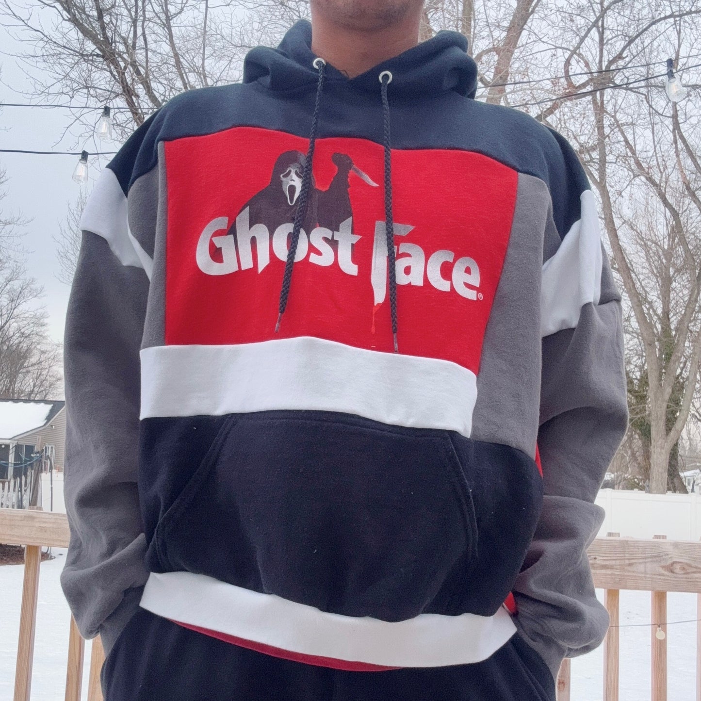 Scream Patchwork Hoodie - Size XS-2XL