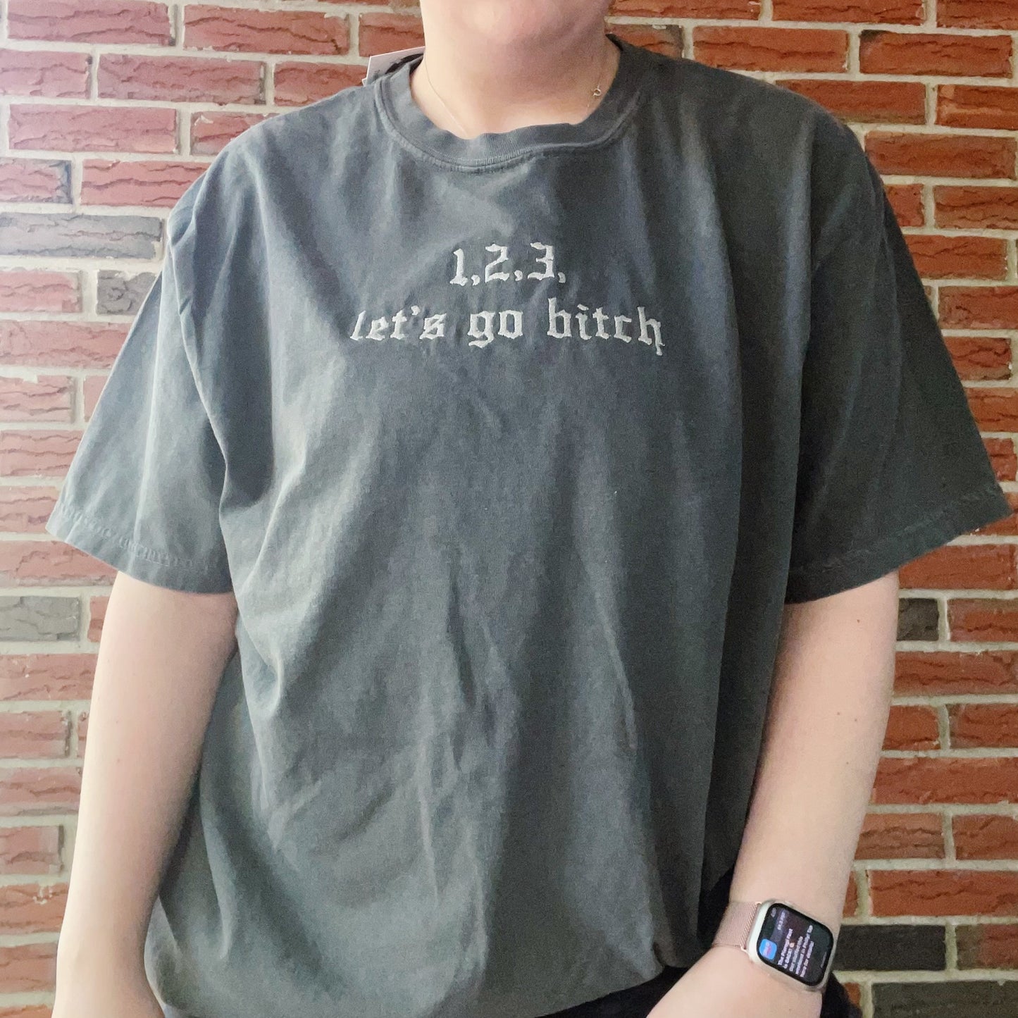 123 Let's Go B*tch Taylor Inspired Embroidered T-Shirt