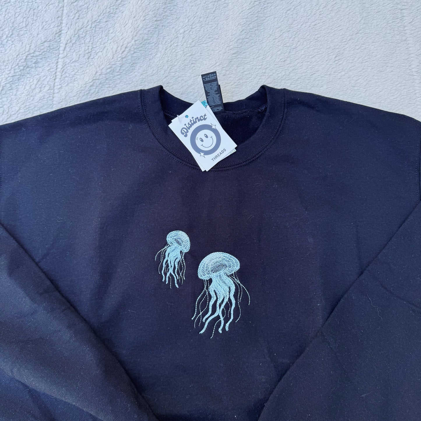 Blue Jellies Ready To Ship Embroidered Crew - Size Medium
