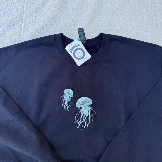 Blue Jellies Ready To Ship Embroidered Crew - Size Medium