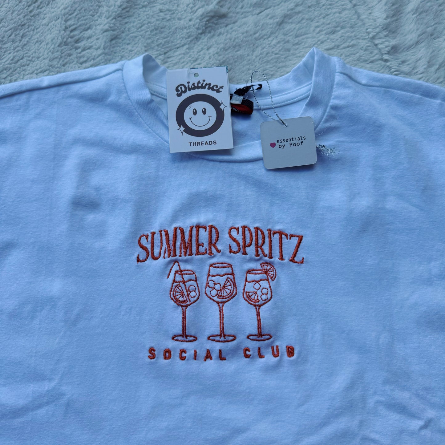 Summer Spritz Social Club Embroidered Cropped Tee