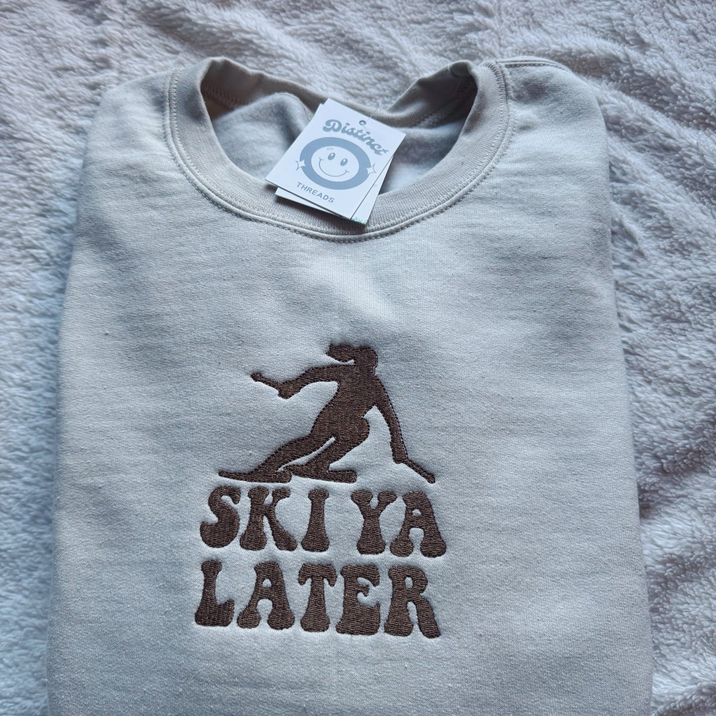 Ski Ya Later Embroidered Crewneck Sweatshirt