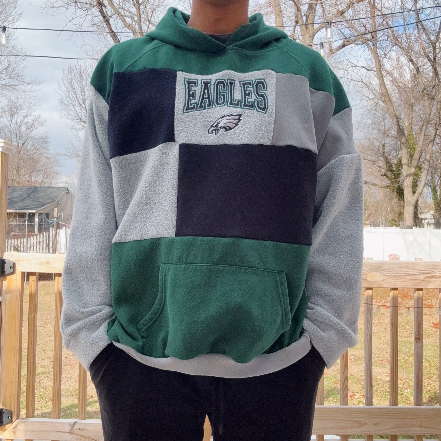Eagles Patchwork Hoodie - Size S-XL