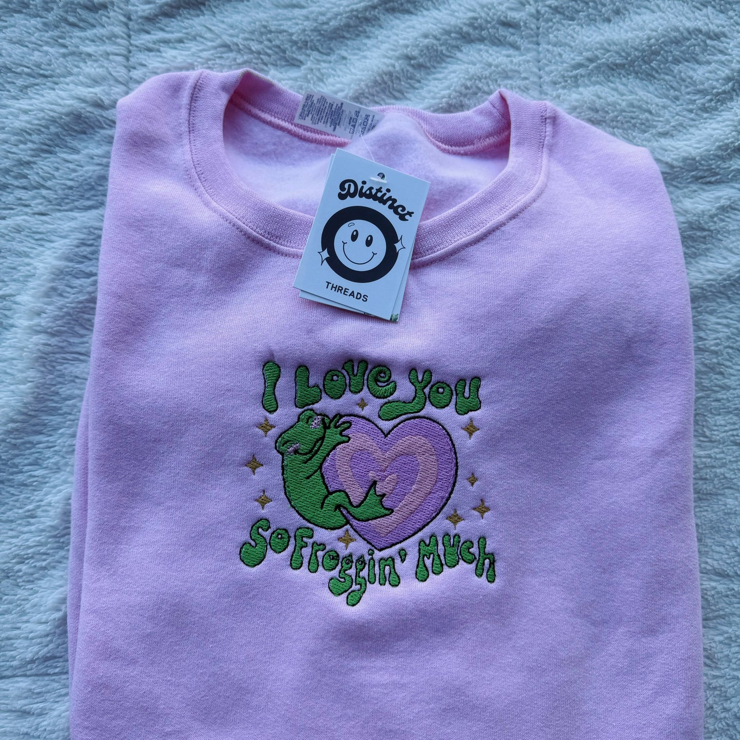 I Love You So Froggin Much Embroidered Crewneck Sweatshirt