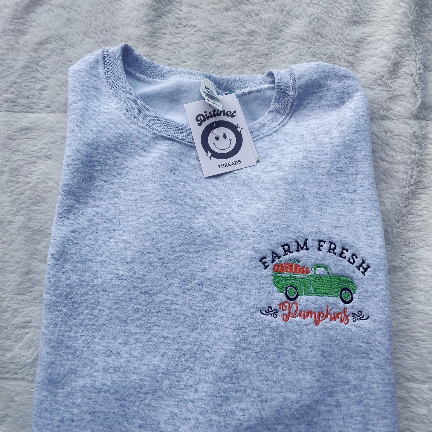 Farm Fresh Pumpkins Embroidered Crewneck Sweatshirt