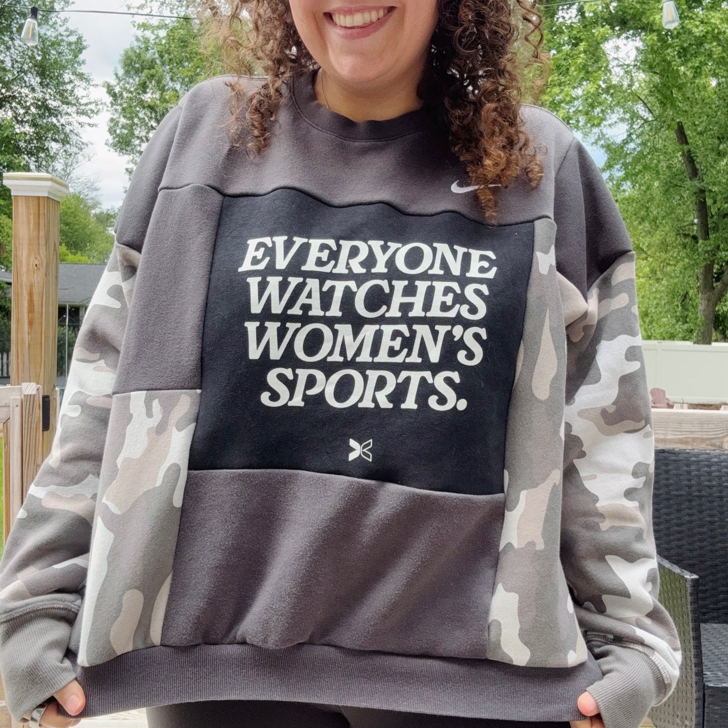 Everyone Watches Women's Sports Patchwork Crew - Size S-2XL