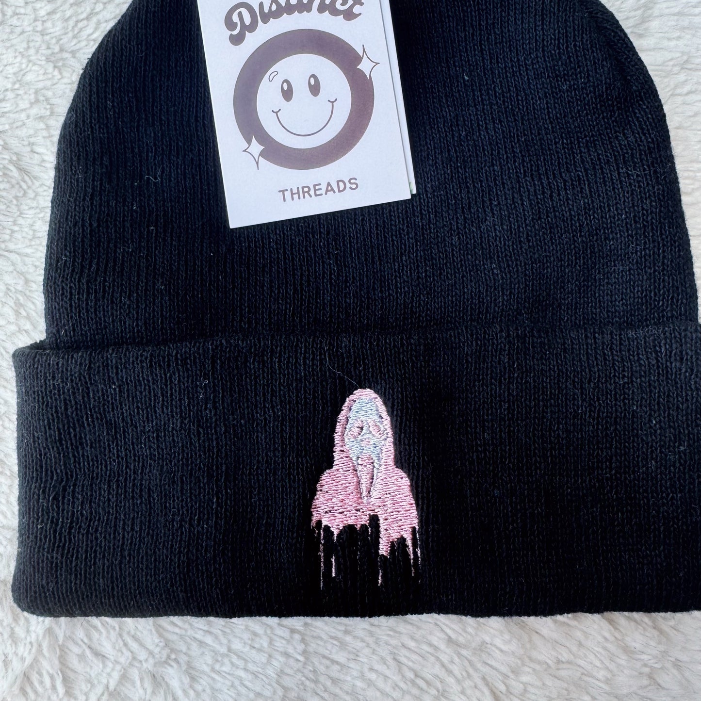 Ghost Face Embroidered Beanie