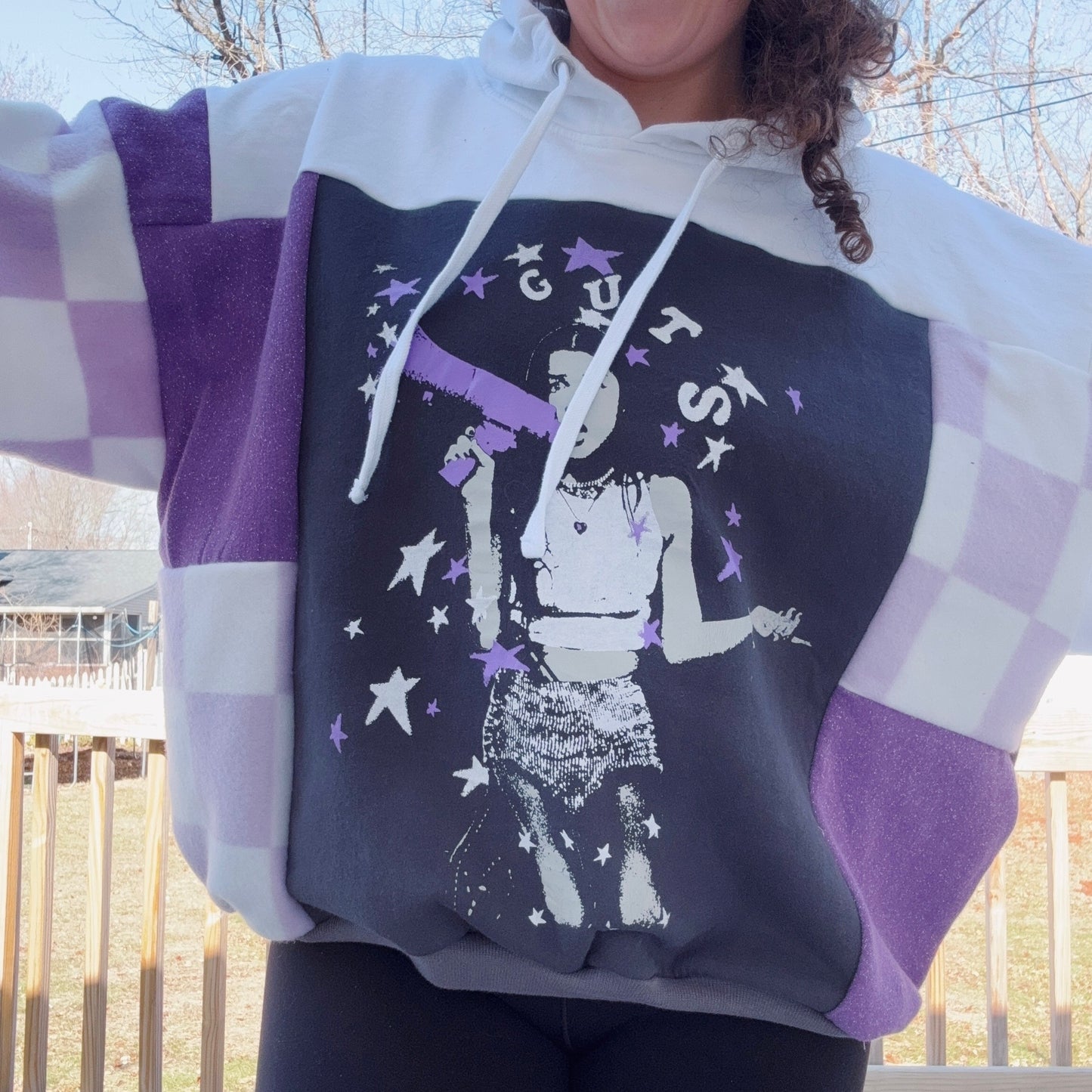 Guts Patchwork Hoodie - Size XS-2XL