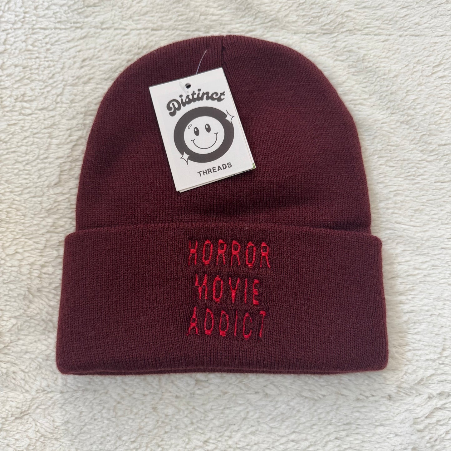 Horror Movie Addict Ready To Ship Embroidered Beanie