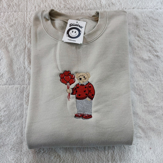 Lover Bear Embroidered Crewneck Sweatshirt