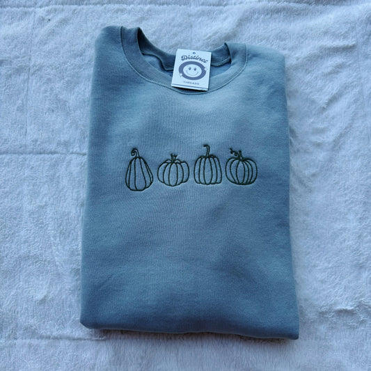 4 Pumpkins Embroidered Crewneck Sweatshirt