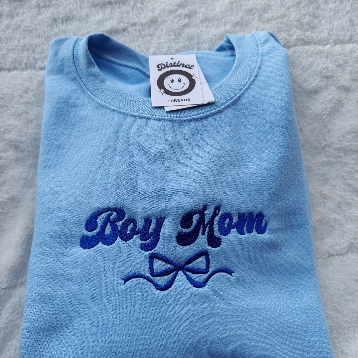 Boy Mom Embroidered Crewneck Sweatshirt