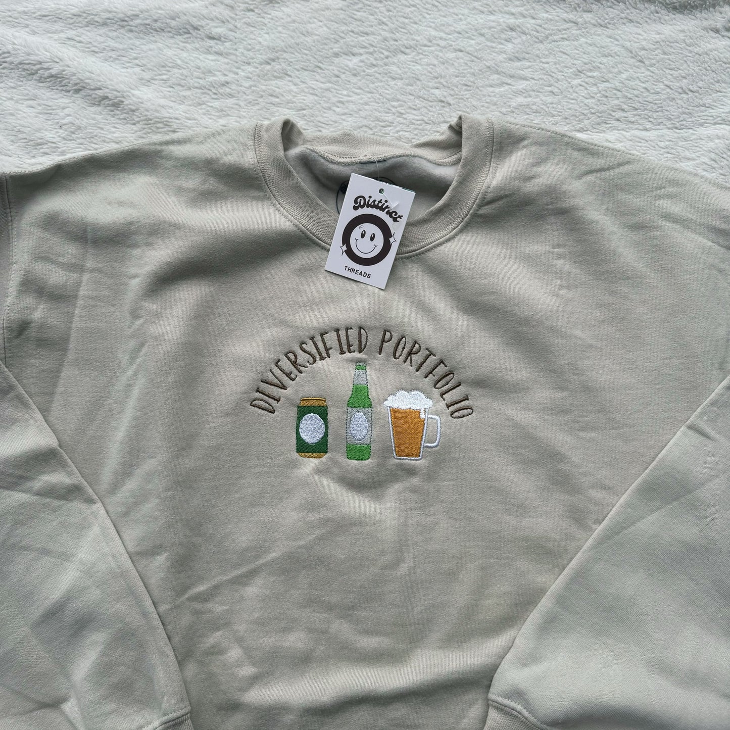 Diversified Portfolio Beer Ready To Ship Embroidered Crew - Size Large