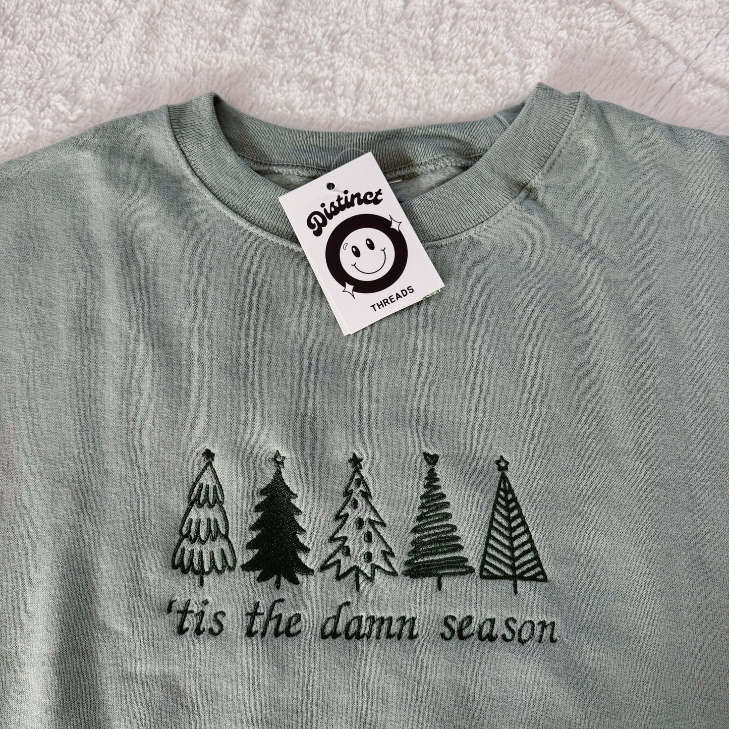Tis' The Damn Season Ready To Ship Embroidered Crew - Size Medium