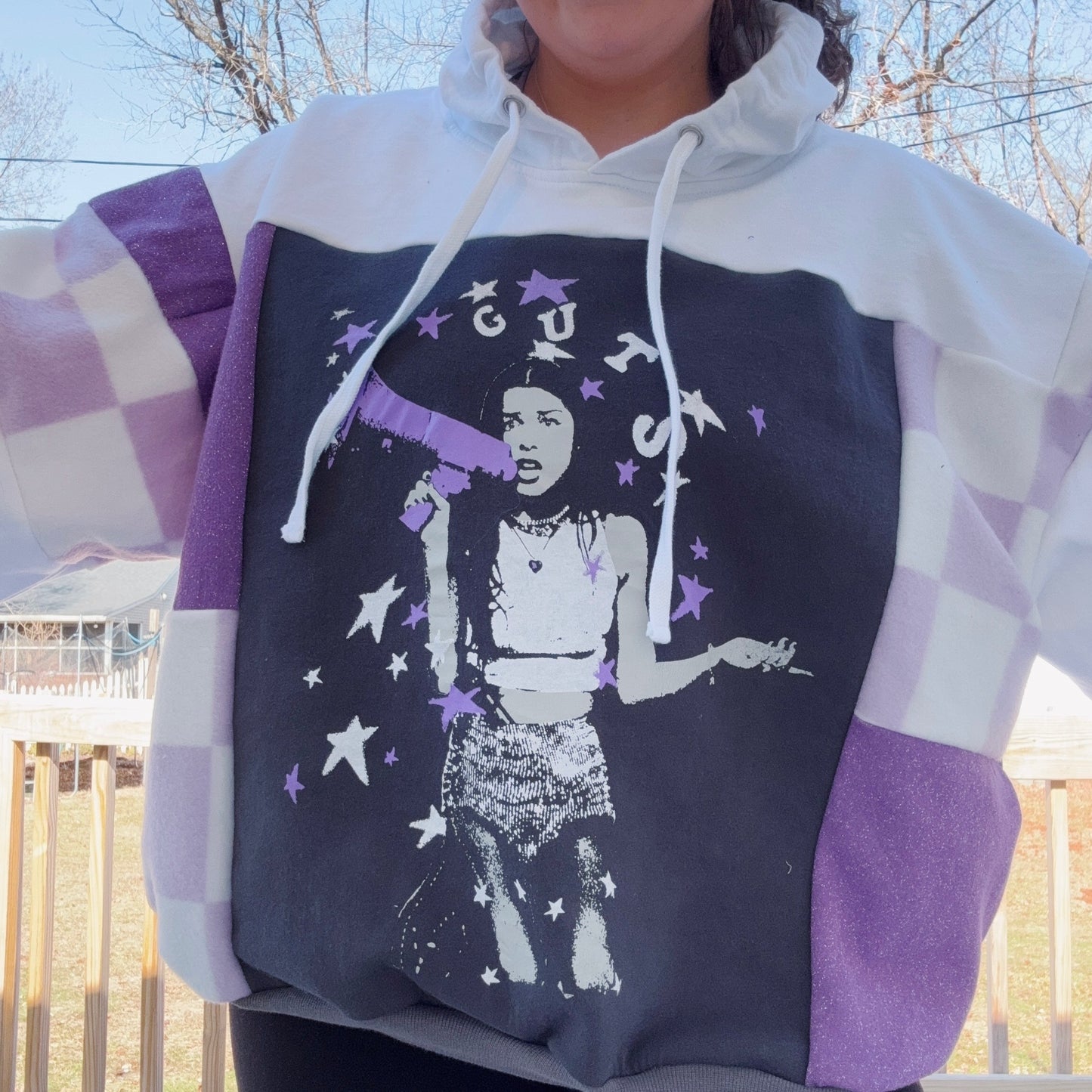Guts Patchwork Hoodie - Size XS-2XL