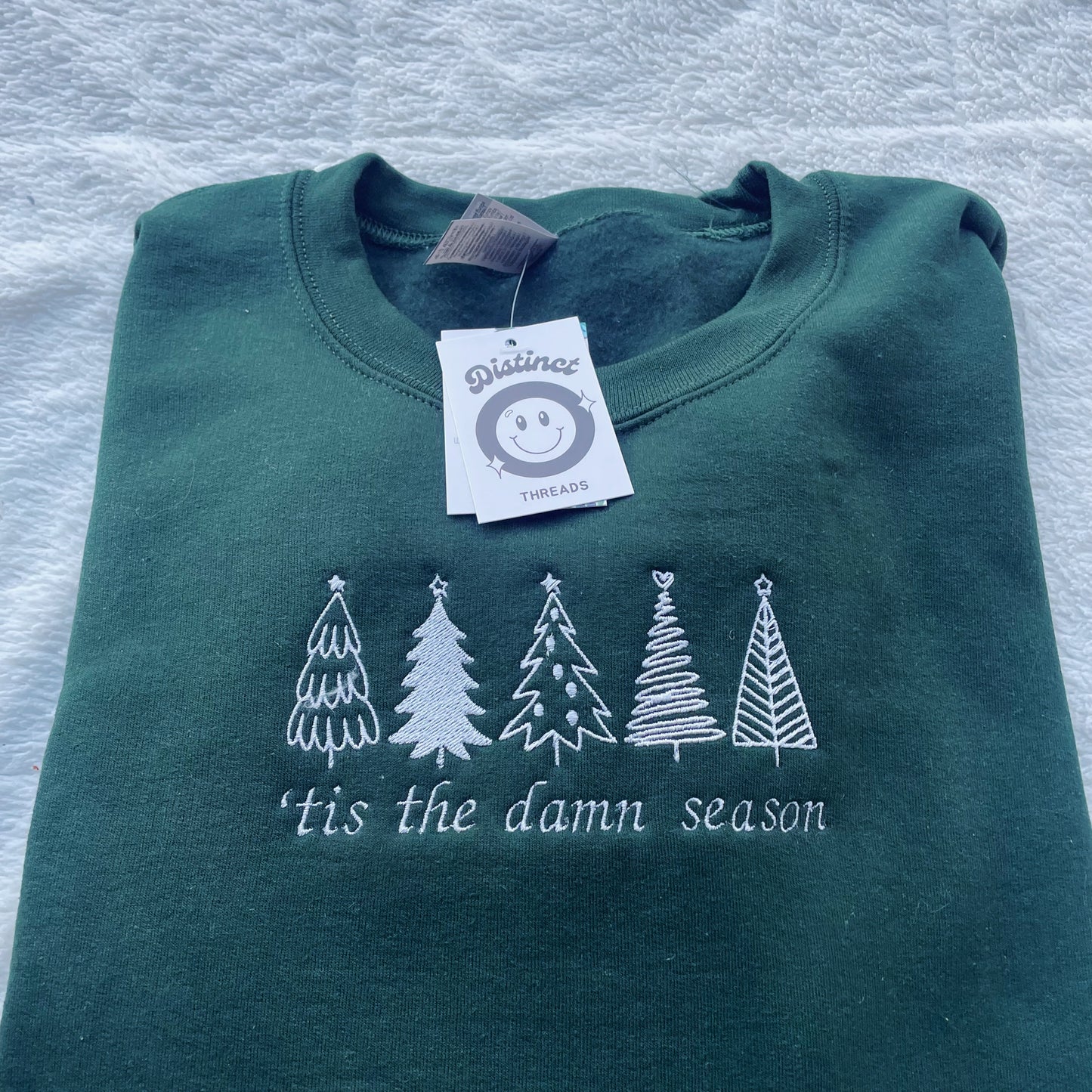 'Tis The Damn Season Taylor Inspired Christmas Embroidered Crewneck Sweatshirt