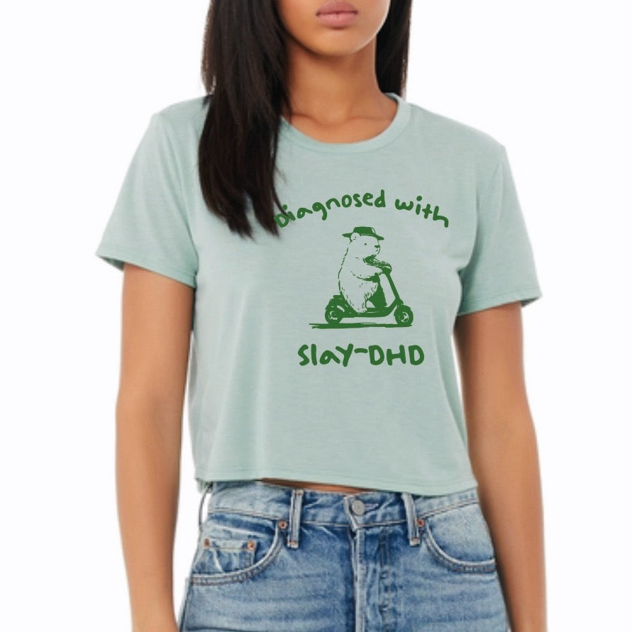 Slay-DHD Bear Cropped Tee