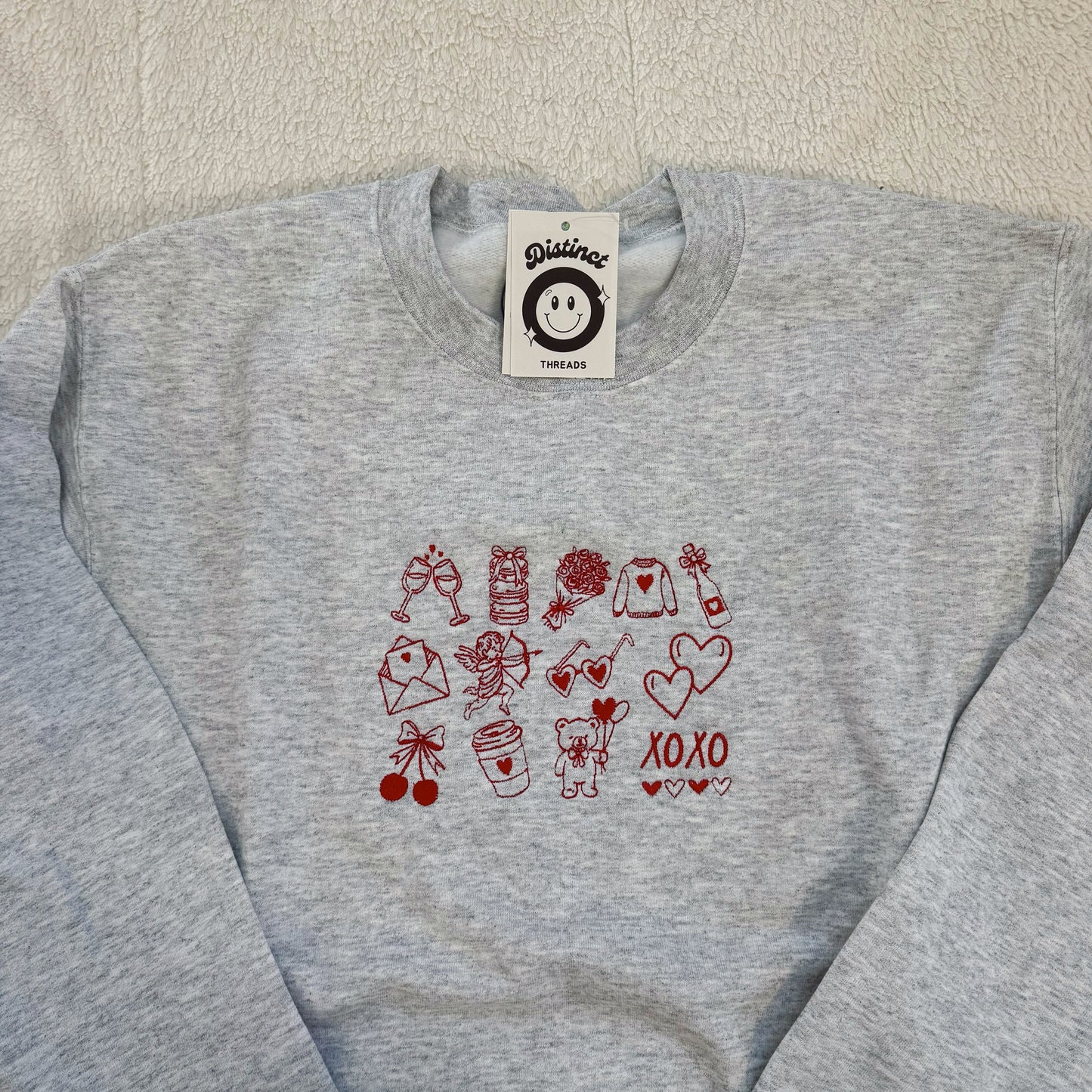 Love Collage Ready To Ship Embroidered Crew - Size Small