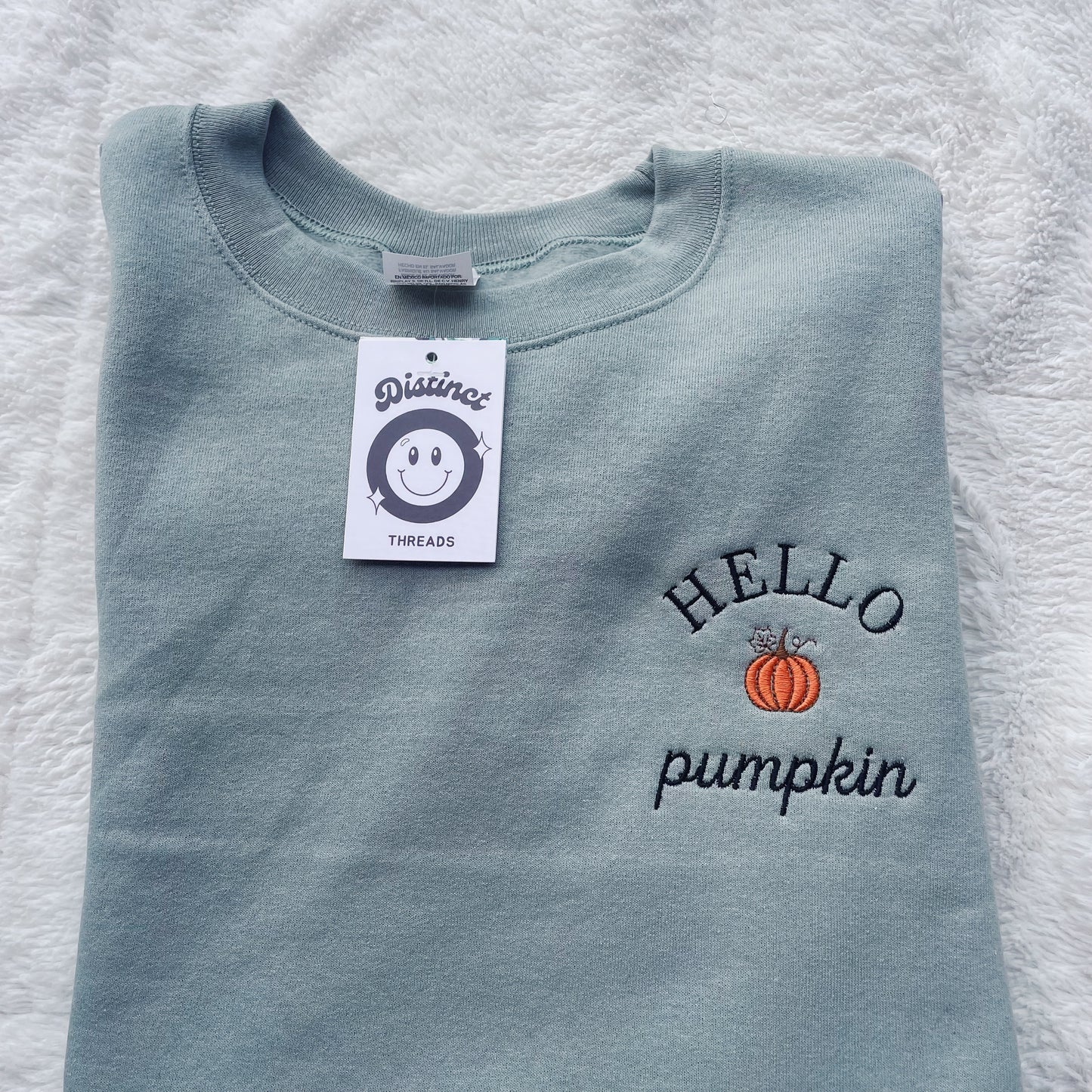 Hello Pumpkin Embroidered Crewneck Sweatshirt