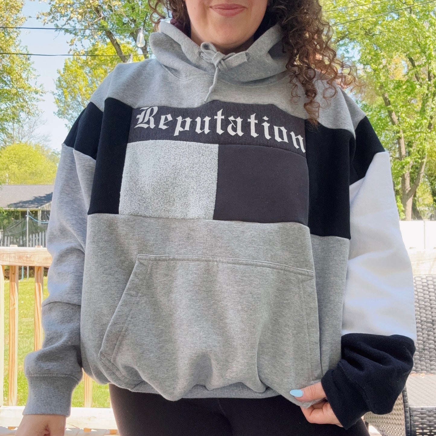 Rep Patchwork Hoodie - Size XS-2XL