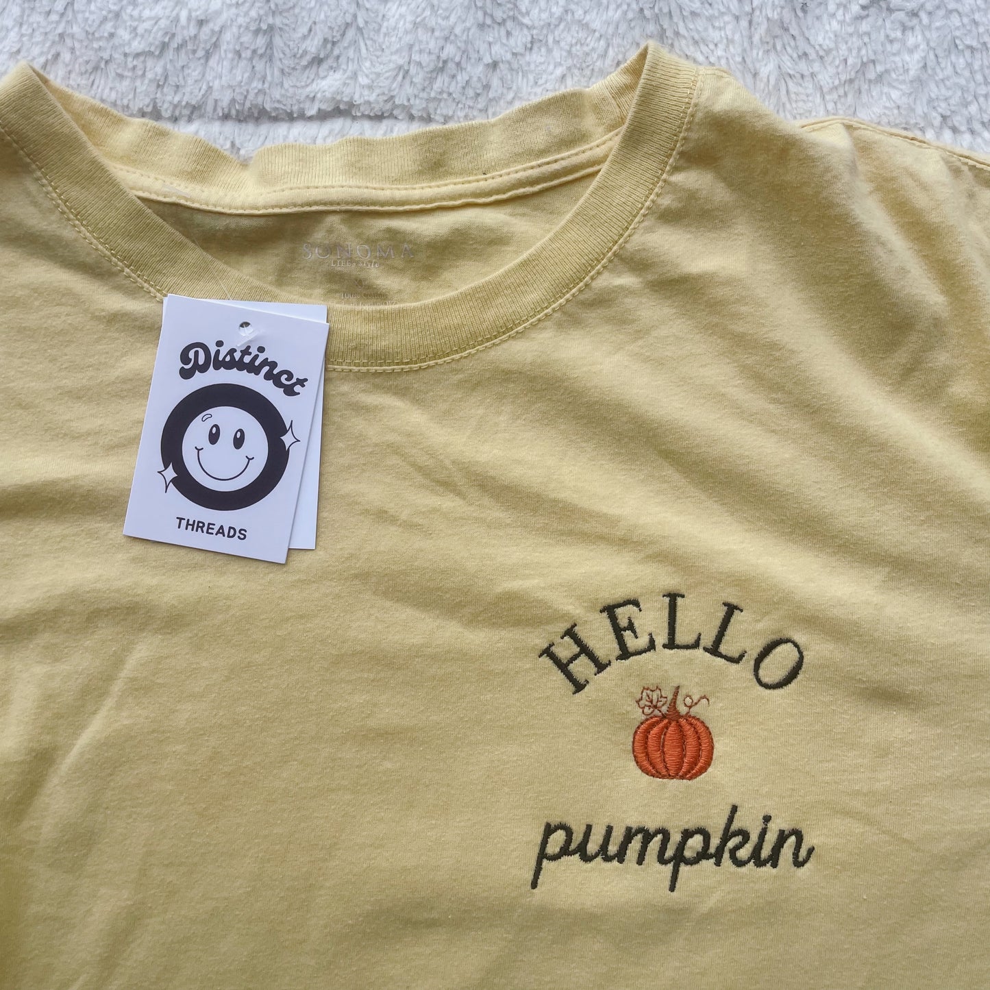 Hello Pumpkin Sonoma Embroidered Tee - Size XL