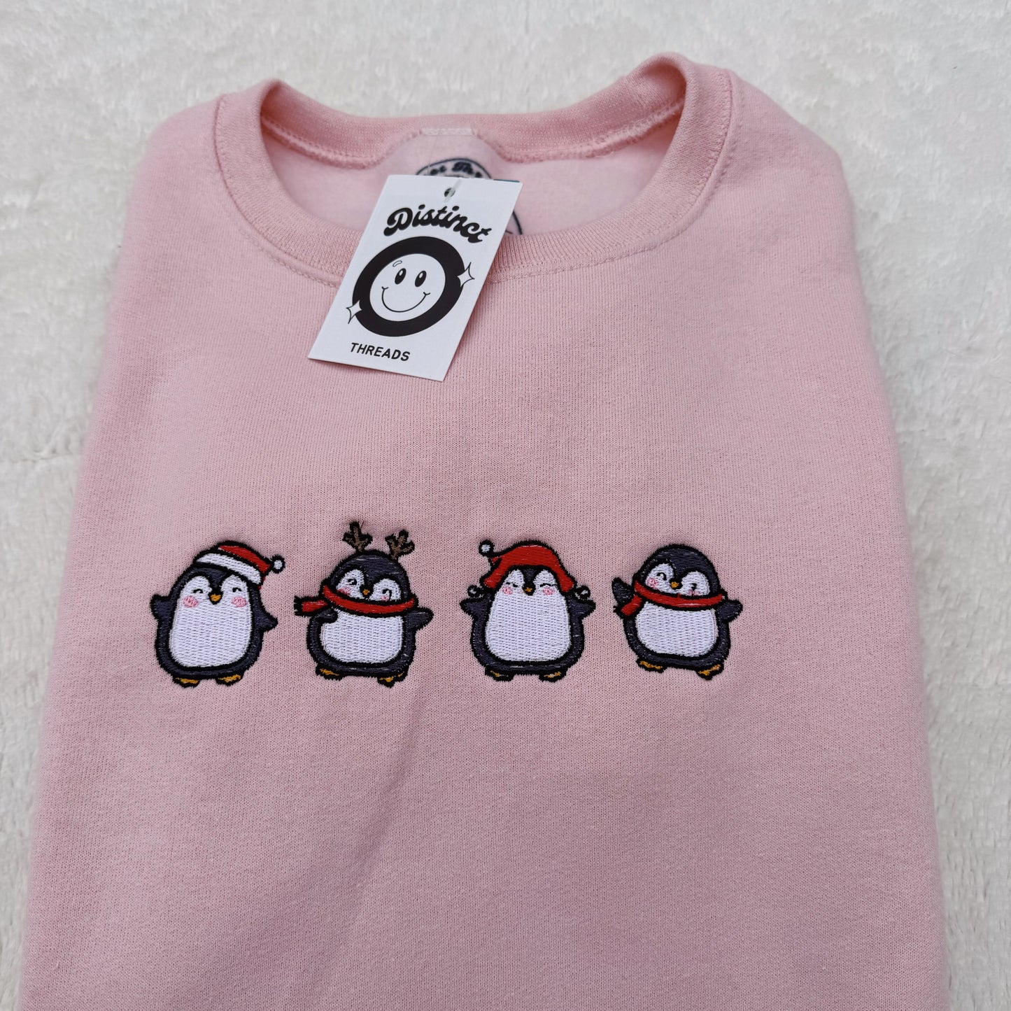 Christmas Penguins Embroidered Crewneck Sweatshirt