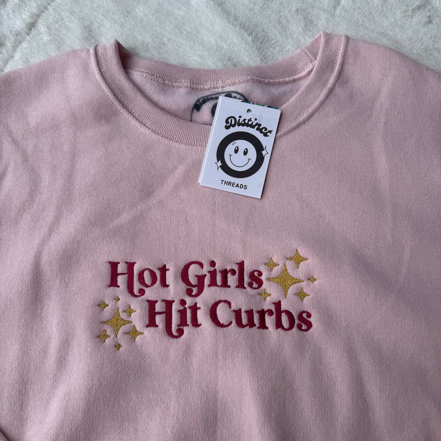 Hot Girls Hit Curbs Ready To Ship Embroidered Crew - Size Large