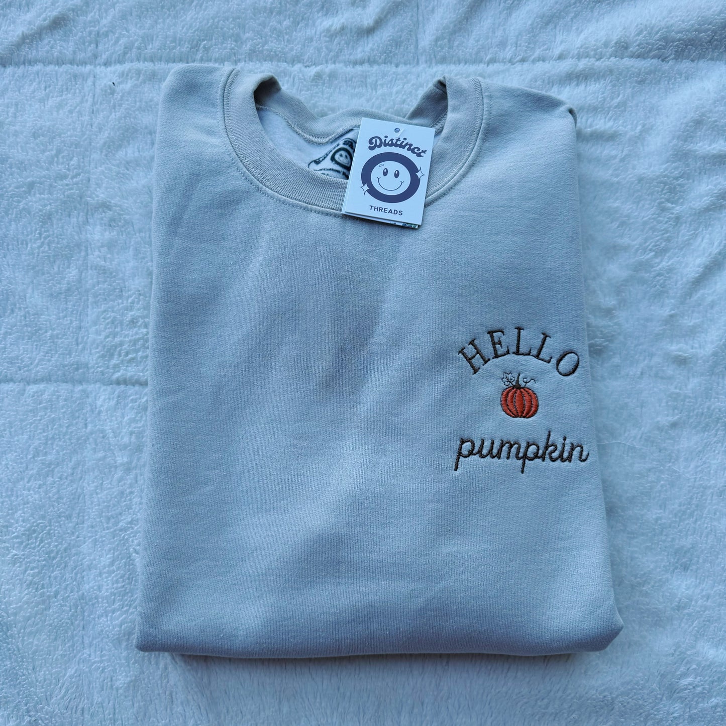 Hello Pumpkin Embroidered Crewneck Sweatshirt