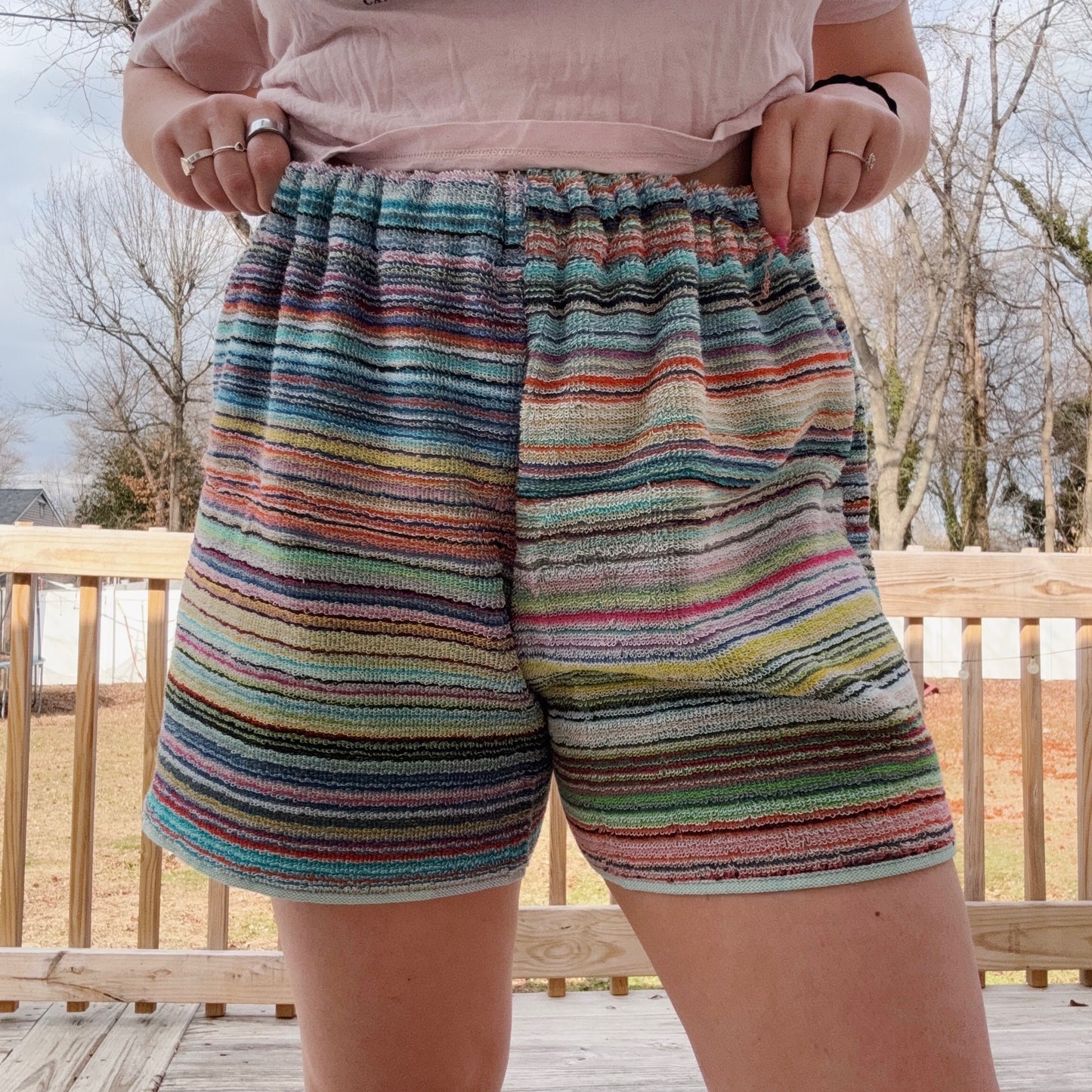 High-Rise Towel Shorts - Size S-L