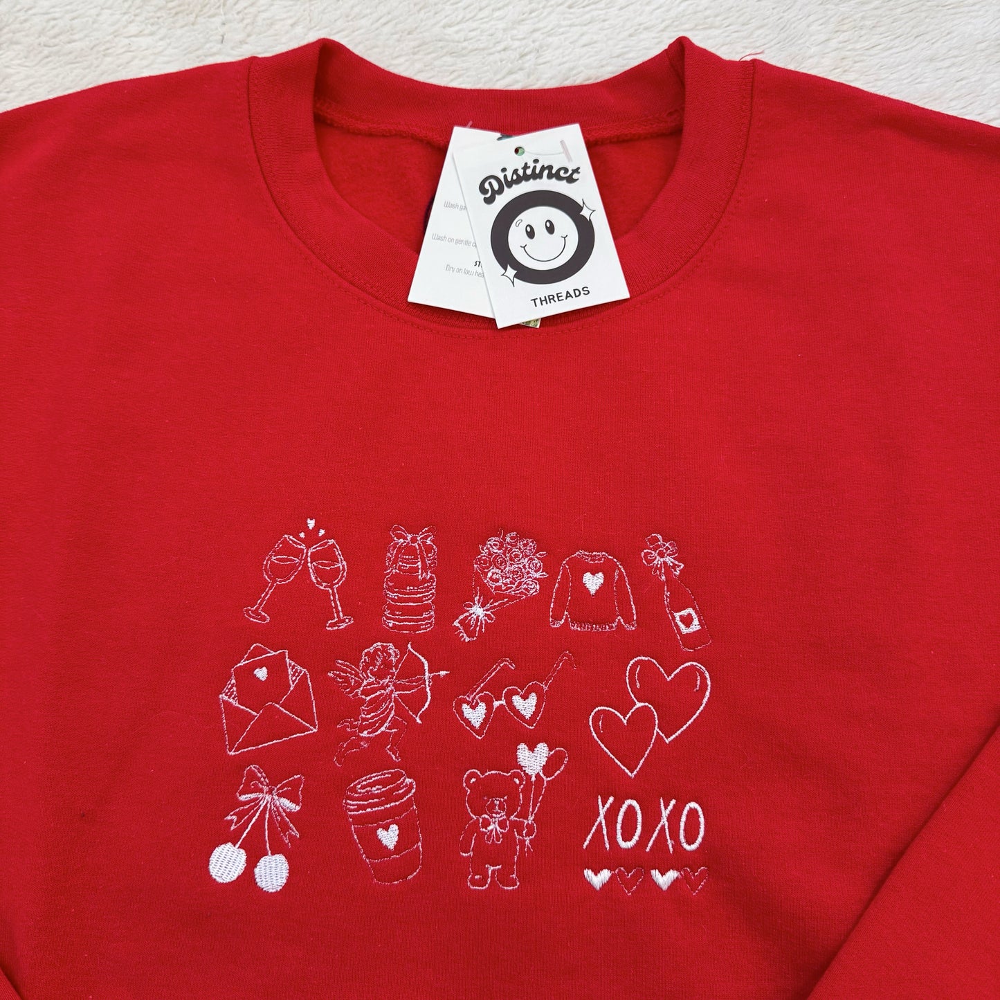 Love Collage Ready To Ship Embroidered Crew - Size Large