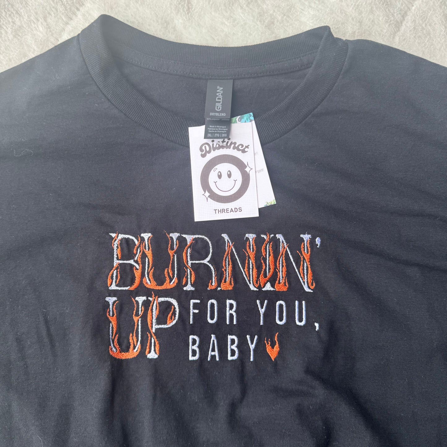 Burinin' Up JoBros Inspired Ready To Ship Embroidered Tee - Size XXL