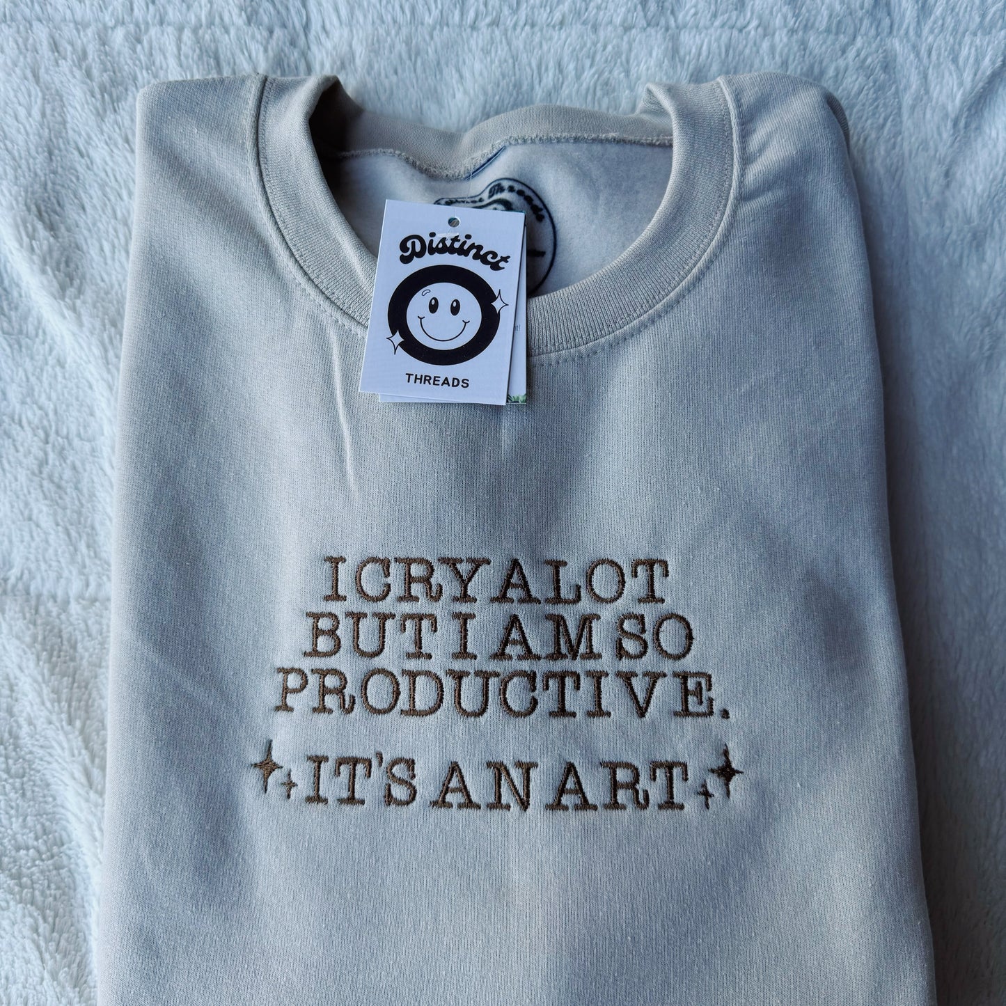 I'm Cry Alot But I Am So Productive Taylor Inspired Embroidered Crewneck Sweatshirt