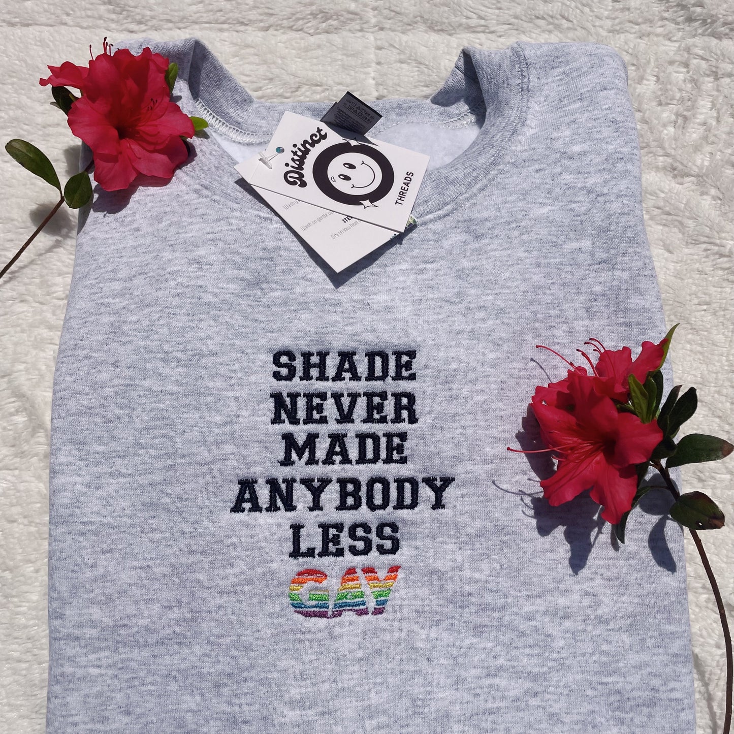 Shade Never Made Anybody Less Gay Taylor Inspired Embroidered Crewneck Sweatshirt